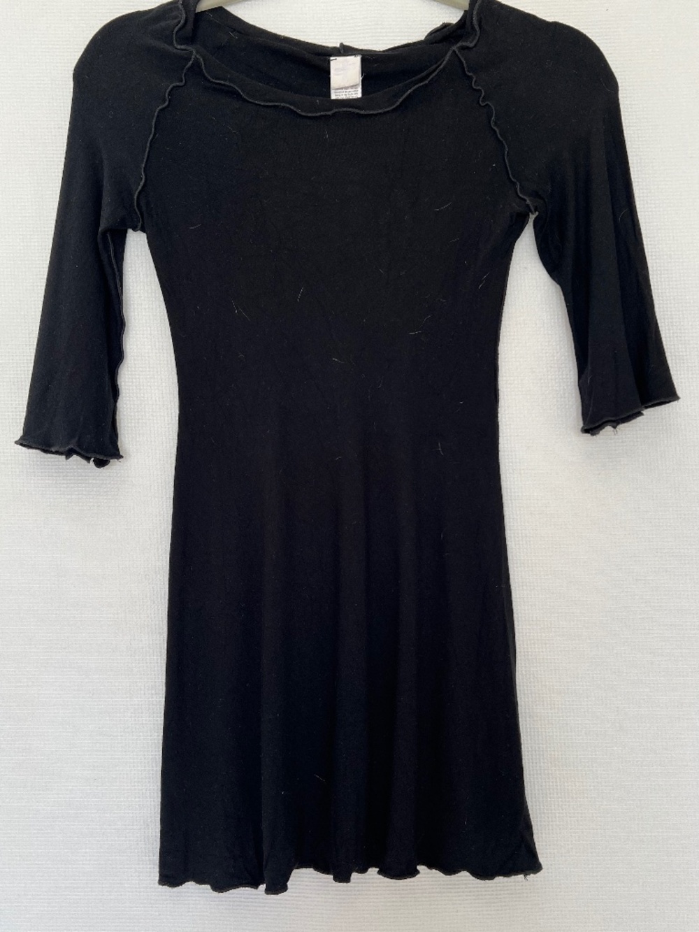 Angelrox Black Ruffle Trim "Wing" Skater Dress Tunic Bamboo M